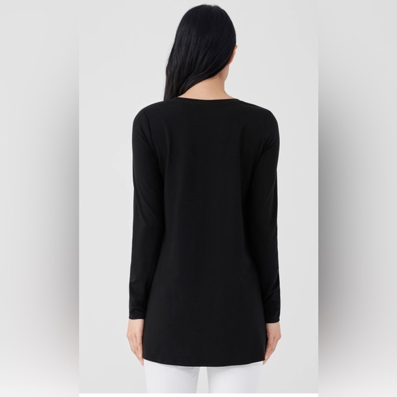 Eileen Fisher 100% Silk Long-Sleeved Shirt in Black - Sz. XS - Capsule Wardrobe - Picture 9 of 14